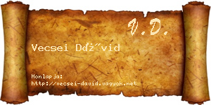 Vecsei Dávid névjegykártya