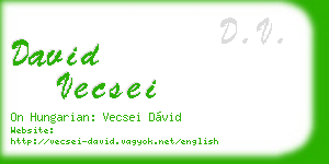 david vecsei business card