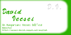 david vecsei business card